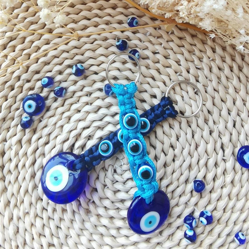 Boho Evil Eye Pendant Handmade Macrame Turkish Nazar Charm Cotton Tassel Bag Hanger Car Ornament Home Decor Gift