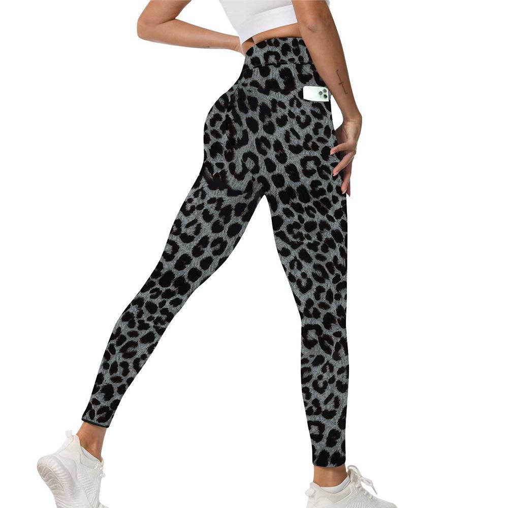 

Леггинсы для йоги с леопардовым принтом для женщин, фитнес, карманный стиль, с эффектом лифтинга ягодиц, утягивающие талию, спортивные леггинсы, ветрозащитные леггинсы M