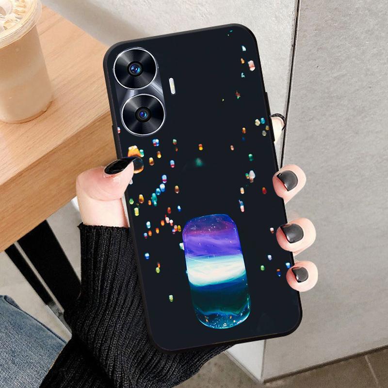 For Realme C55 Case Cool Black Soft Silicone TPU Bumper Protective Phone Case For OPPO Realme C55 case Cover Fundas Shell Coque