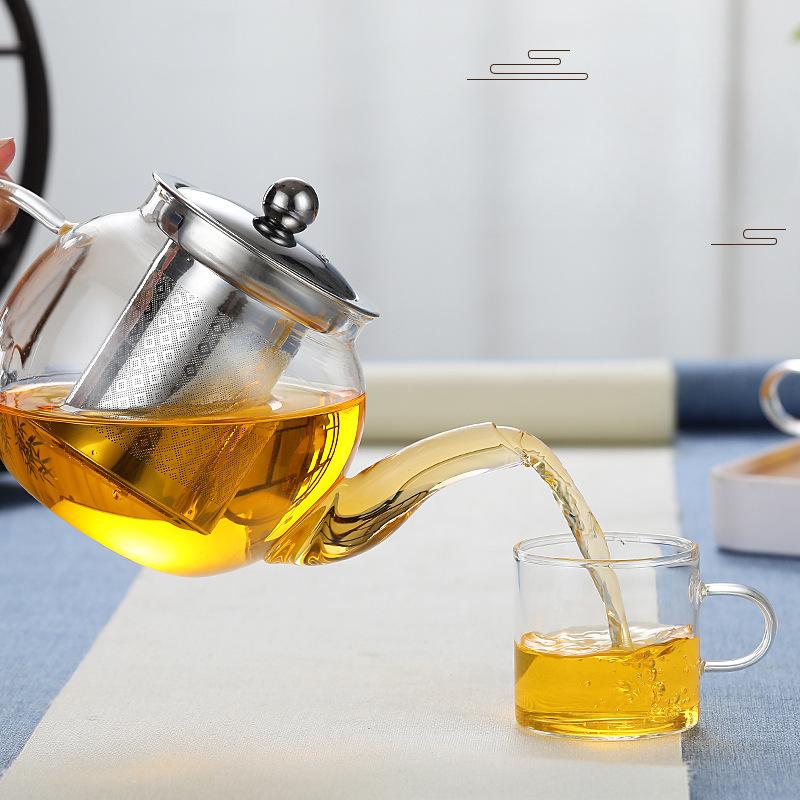 Transparent Glass Teapot Tea Set Large Capacity Electric Pottery Stove Heated Tea Boiling Kettle Flower Tea Brewing Teapot