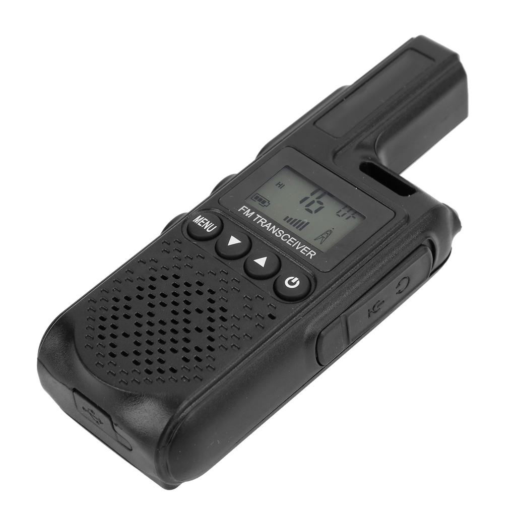 Handheld Mini Walkie Talkie 99-Channel Portable Long Range 2 Way Radio for Hotel  Black