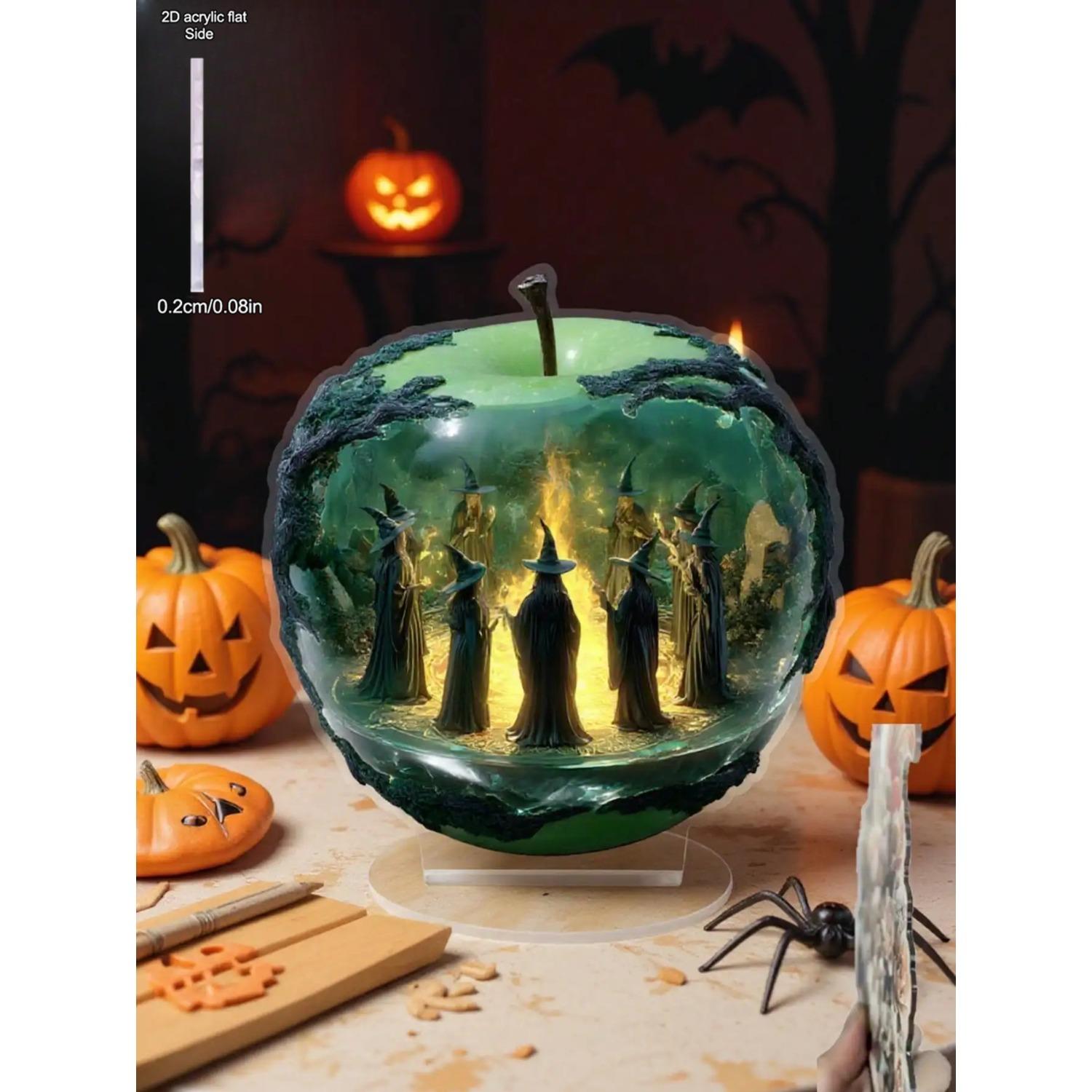 

Pumpkin Castle Maple Leaf and Bat Halloween Decorations Apple Shaped Room Decorations, Home Tabletop Decorations, Nurseries, Home Desk Living Room De 20*16cm