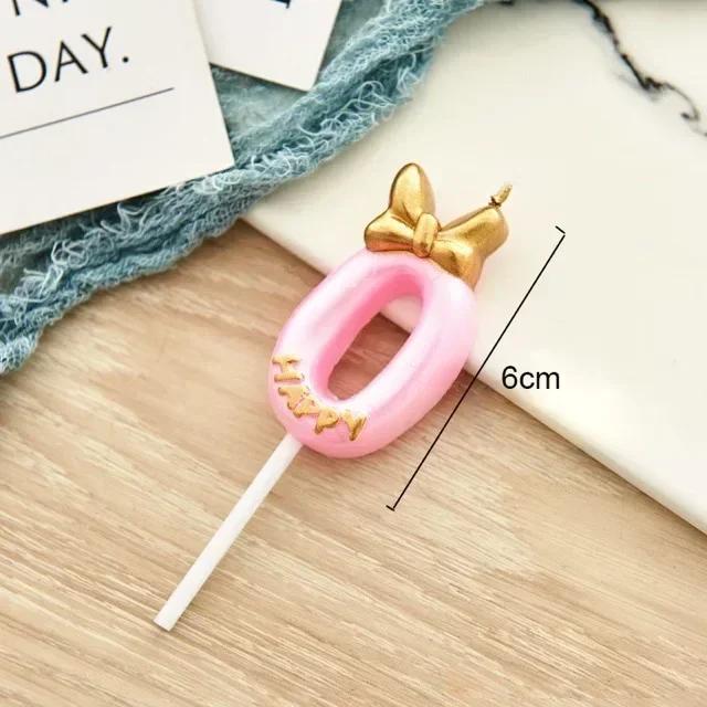 Cute Bowknot Birthday Number Candle Princess Prince 0-9 Number Candles Cake Decor Digital Candle Topper Cupcake Party