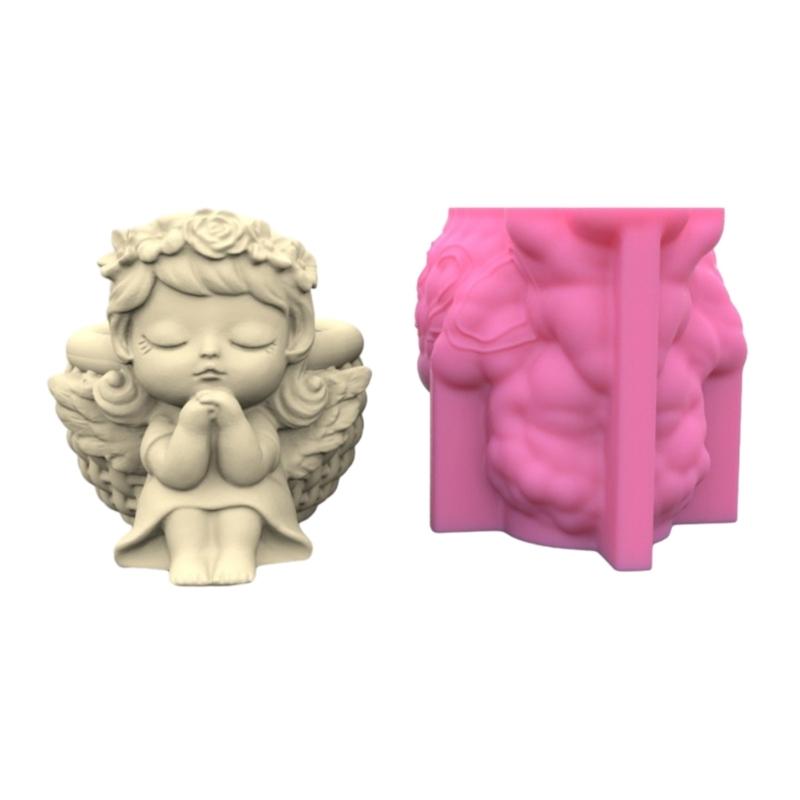 Cute Doll Girl Series Succulent Flower Pot Mould Gypsum Concrete Crystal Epoxy Resin Mold Flower Vase Silicone Mold