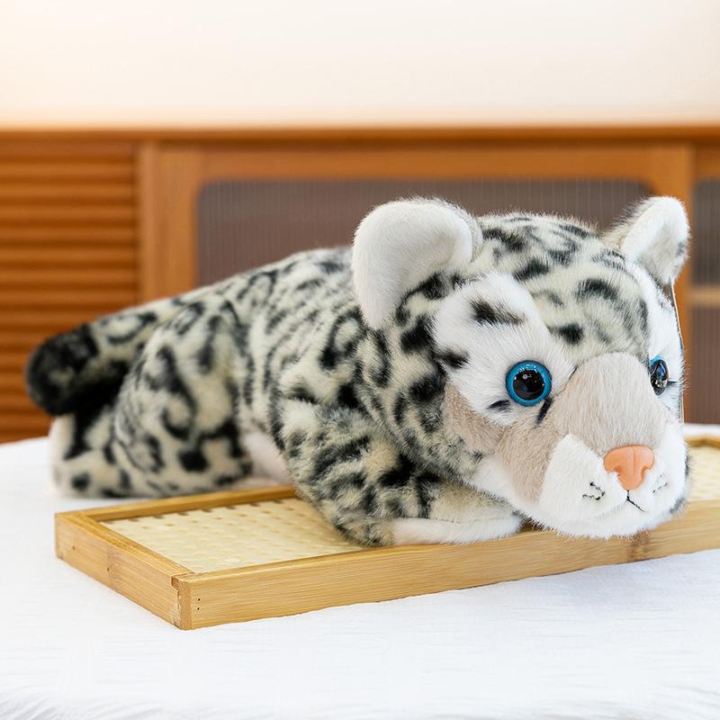 Милая плюшевая игрушка Спящий снежный барс - Очаровательная маленькая животная кукла-утенок Подарок 30cm (0.31kg) снег/леопардовый