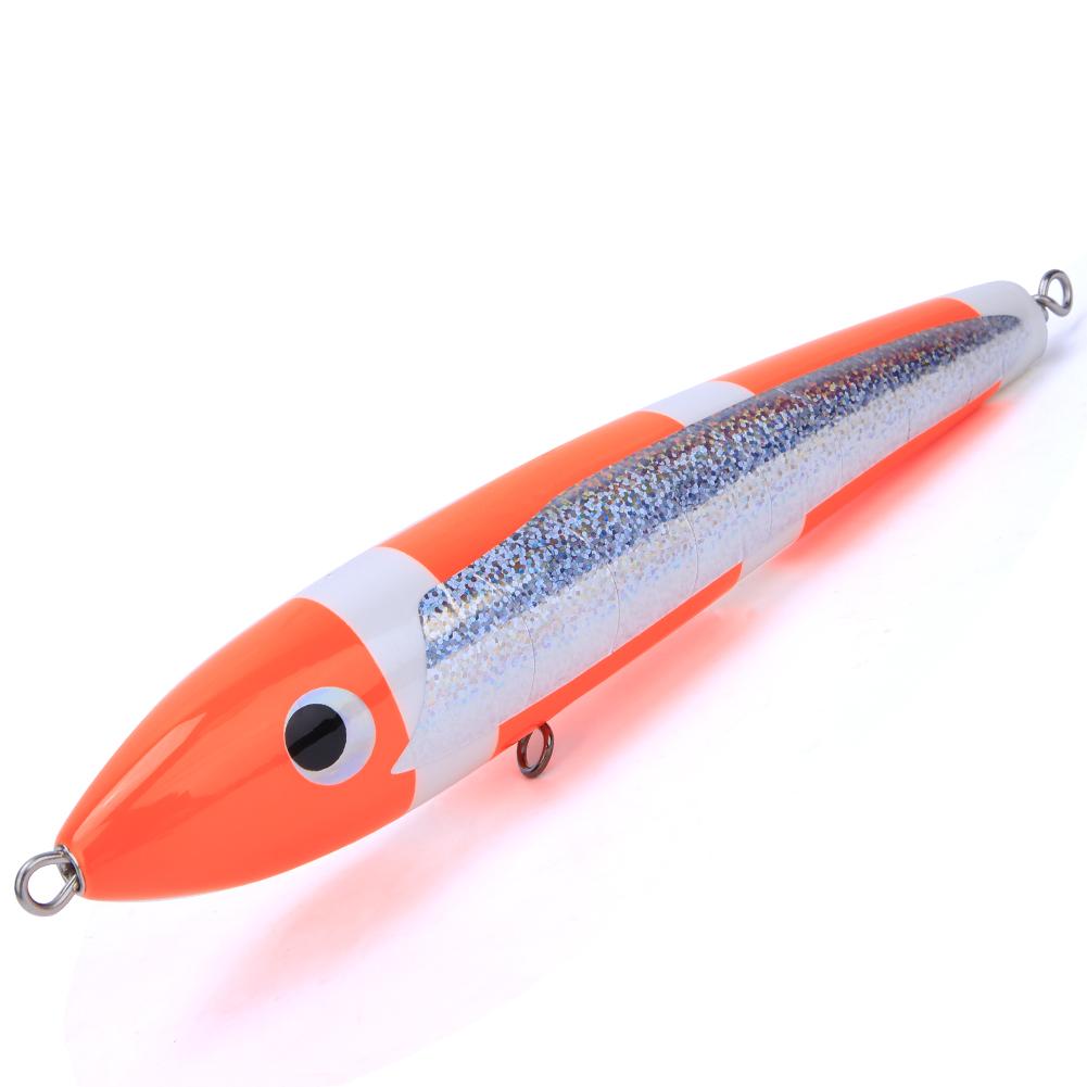 90g Sea Fishing Pencil Wooden Artificial Lifelike Tuna Lures Fishing Baits Fish Tackle AccessoryYellow
