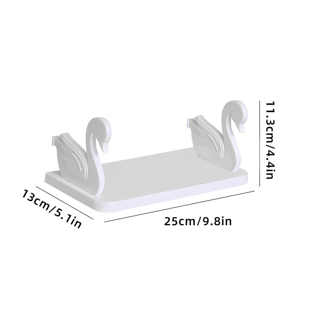 Swan Hanging Storage Rack Wall Mounted Kitchen Bathroom Seasoning Bottle Cosmetics Organizer Holder Shelf