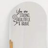 BRUP Affirmation Cards"You Are Strong Beautiful Brave"English Mirror Stickers For Bedroom Cloakroom Window Decoration Wall
