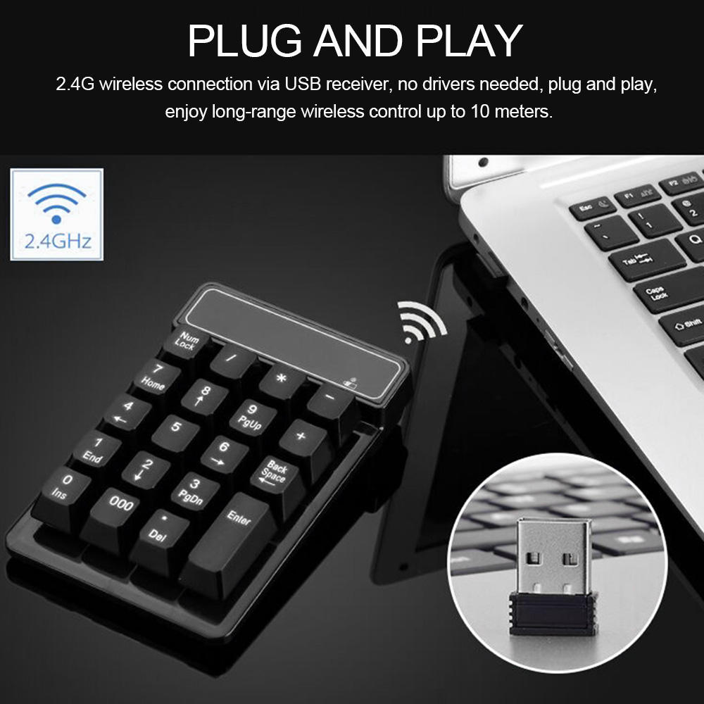 Draadloos Numeriek Toetsenblok + Muis - 2.4G Combo 18 Toetsen Voor Laptop En PC