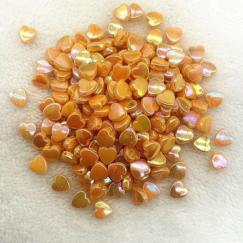 50pcs 8mm AB Colour Heart Shape Acrylic Beads Loose Spacer Beads for Jewelry Makeing DIY Bracelet Necklace Accessories