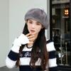 Black Beret Women's Winter New Bud Mink Hair Hat Octagonal Hat