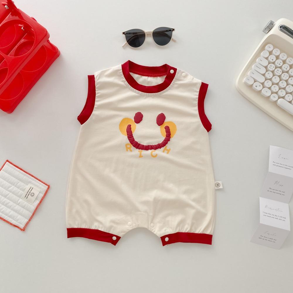 Korean Style Cartoon Baby Sleeveless Summer Romper - Super Cute & Adorable Newborn Onesie Jumpsuit 66 cm