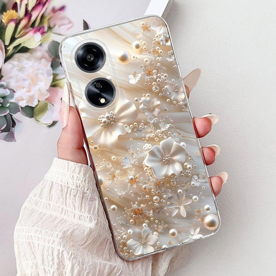 For OPPO F23 Case CPH2527 Cover Fashion Marble Flower Soft Slim Silicone Back Cover on OPPO A98 A1 5G CPH2529 OPPOF23 Phone Case