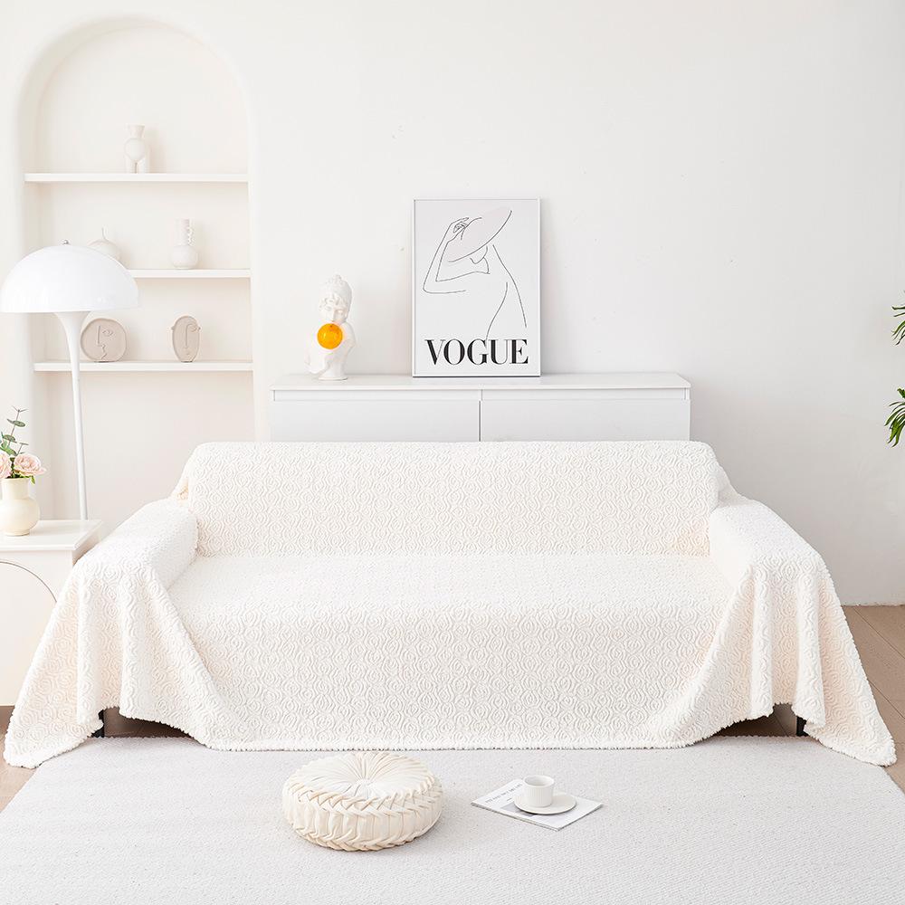 Bunny Cashmere Sofa Cushion Winter Thickened Fleece Cushion Non-Slip Leather Sofa Cover New Cover Towel