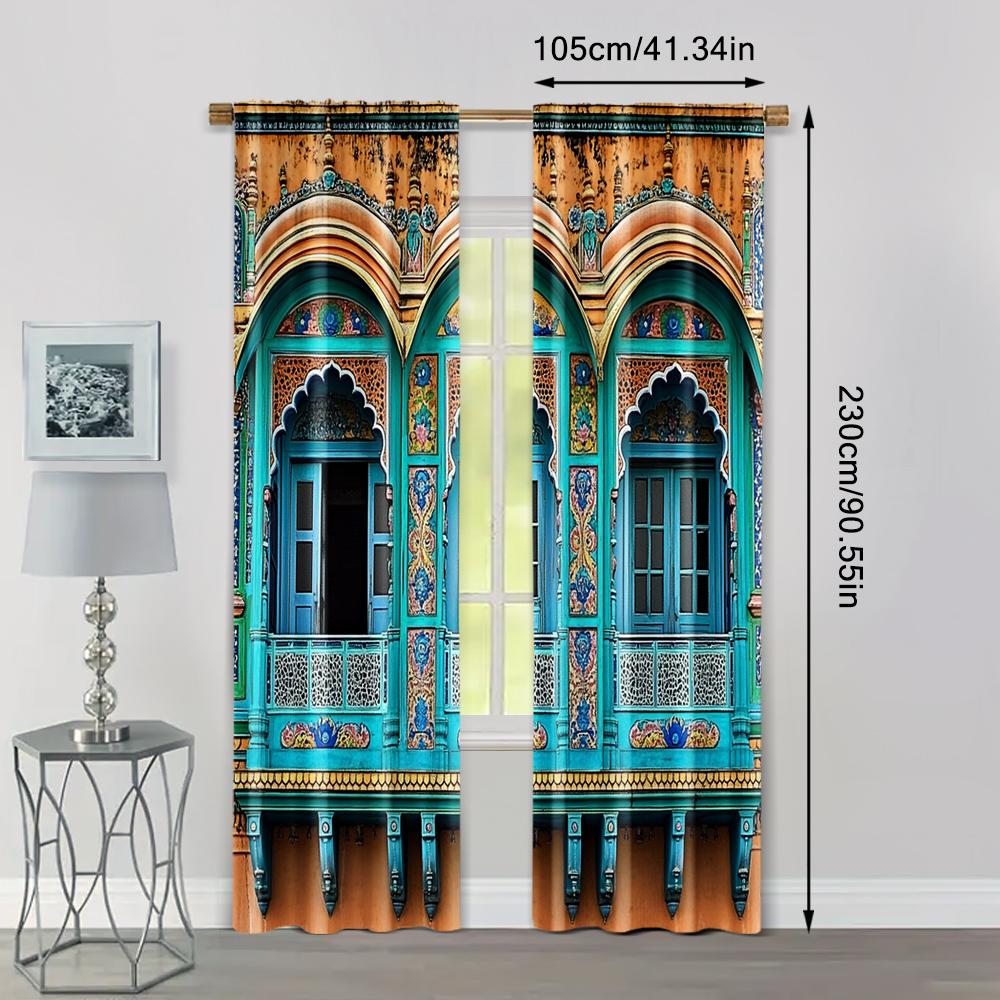 2-teilig, Fenstervorhänge Indien Mysore Palast Hintergrund Hinduistische Historische Architektur Indischer Königspalast Fotohintergrund