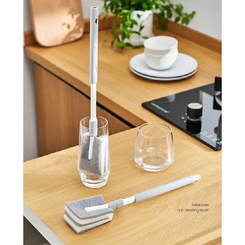 Baby Flexible Bottle Cleaner With Long Handle And Sponge For Home Kitchen Use