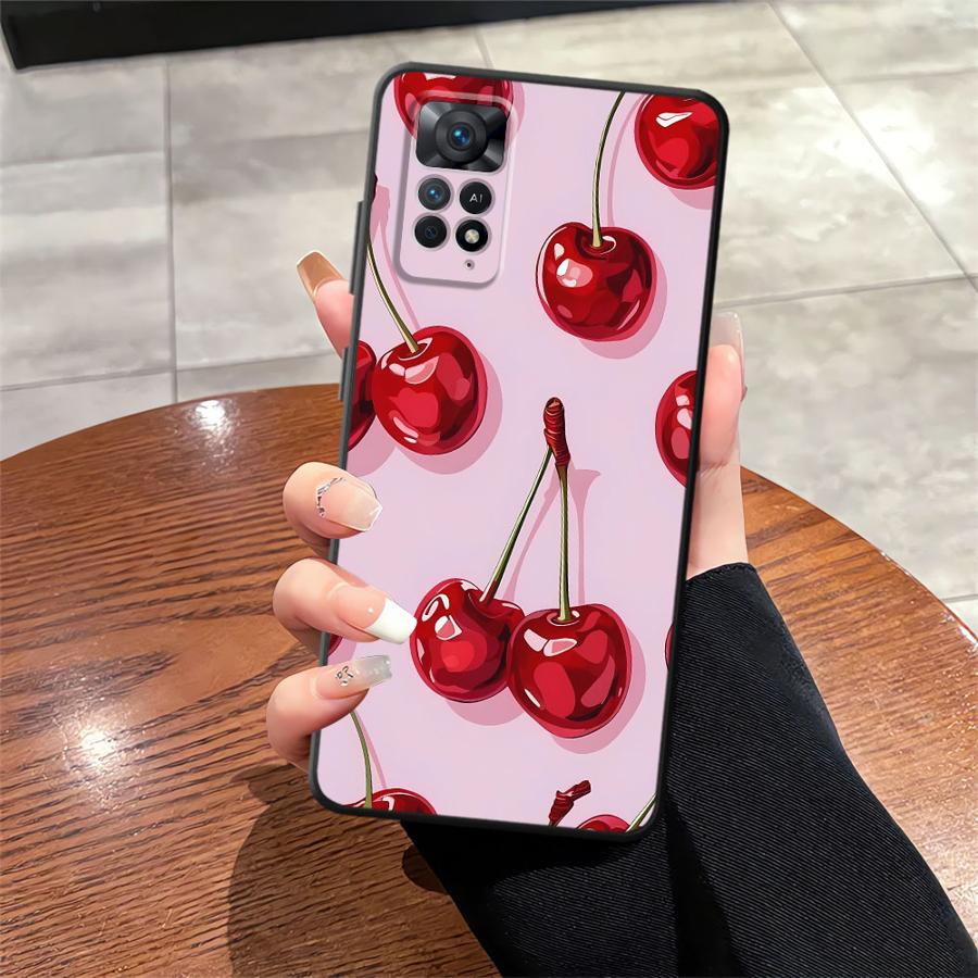 Case for Xiaomi Redmi Note 10S 9S 10 9 13 Pro Plus 11 12 Pro 14 7 8 11s 12s Funda Phone Cover Cherry Pattern