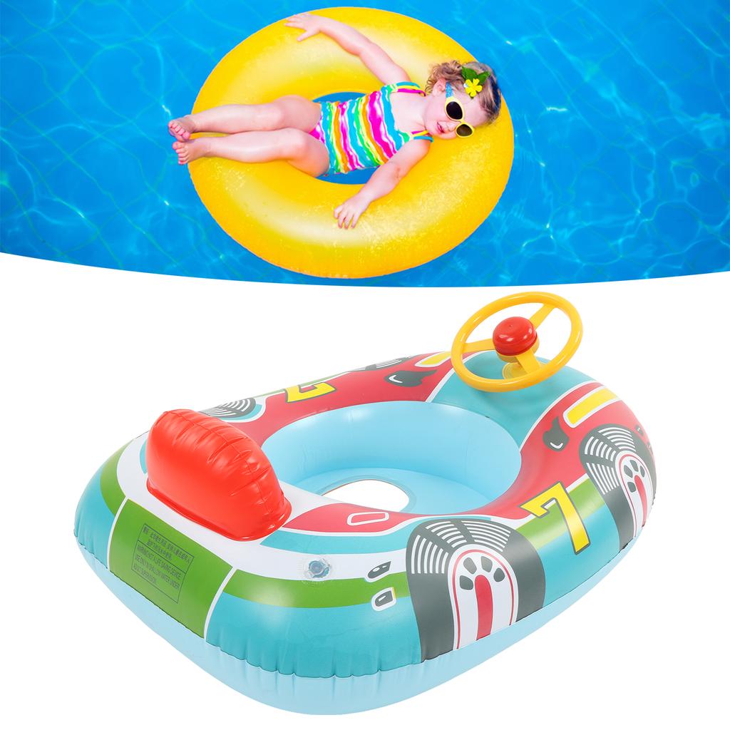 Yacht Pool Inflatable Yacht Steering Wheel PVC Anti Leakage Leg Holes Toddler Swim for Swimming