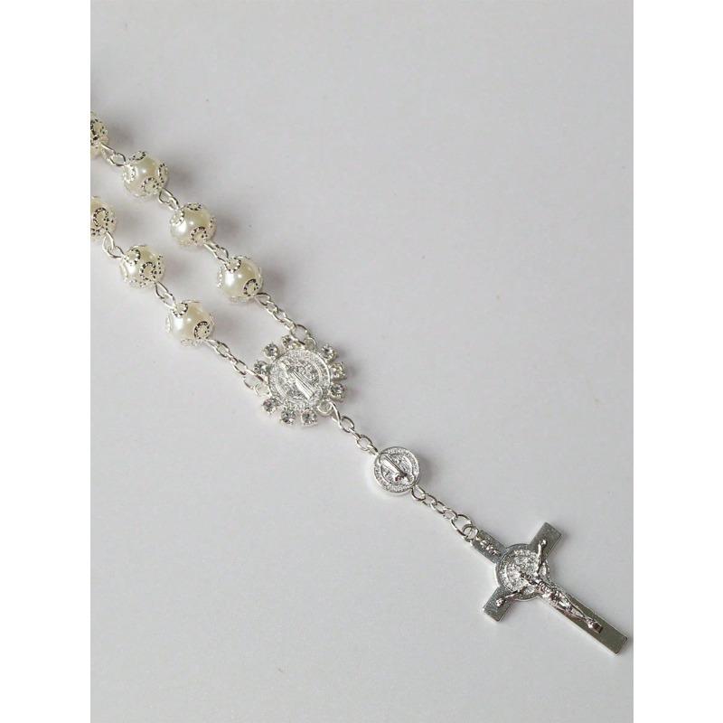 

Car Ornaments Retro Faux Pearl Cross Hanging Car Rear Hanging Auto Interior View Mirror Birthday Gift Auto Hanging Ornament one-size