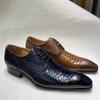 Men's Luxury Italian Leather Oxfords Shoes Brown & Black Lace-Up Wedding Business Formal New Fashion