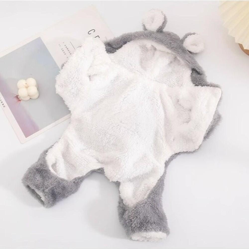 Fleece Lined Dog Clothes Hooded Four Legged Dog Clothes Windproof Warm Dog Outfits Autumn Winter