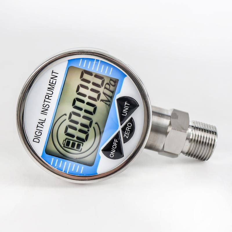 Battery Pressure Gauge Intelligent Digital Stainless Steel Electronic Barometer Oil-water Pressure Gauge Digital Display 60MPA