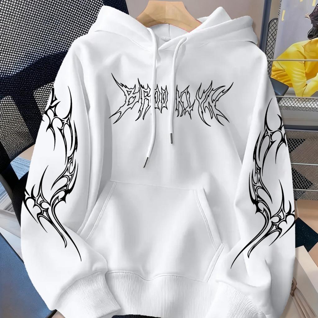 Dark Wind Hooded Sweater Men's Large Size Sweater Magic Sword Printed Jacket Vintage Street Top Tide