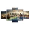 Brooklyn Bridge Manhattan New York Scenery 5 Piece Five Panel Wall Canvas Print Modern Art Poster Home Decor Gift For Him For Her