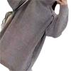 Lazy Wind High Neck Knitted Cardigan Women's Solid Color Soft Sticky Loose Oversized Sweater Jacket Trendy Fall Winter Outerwear