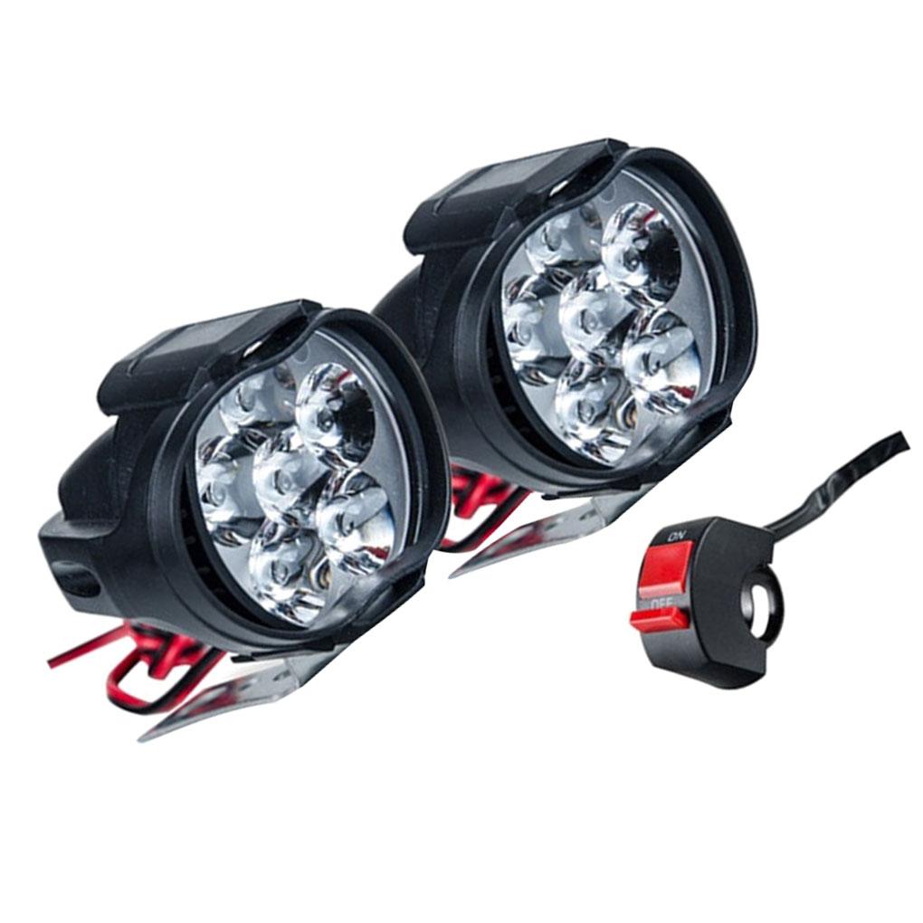 2Pcs Motorcycle Light Front Fog Driving Light with Switch Motorbike Accessory
