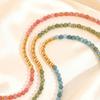 Trendy Colorful Natural Stone Necklace for Women, Stainless Steel Beads Chain Charm Necklace, Waterproof Bohemia Jewelry Gift
