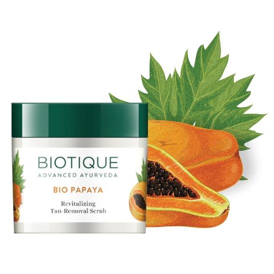 Gommage visage éclaircissant et revitalisant à la papaye Biotique | 100 % extraits botaniques | Convient à tous types de peau | 75 g