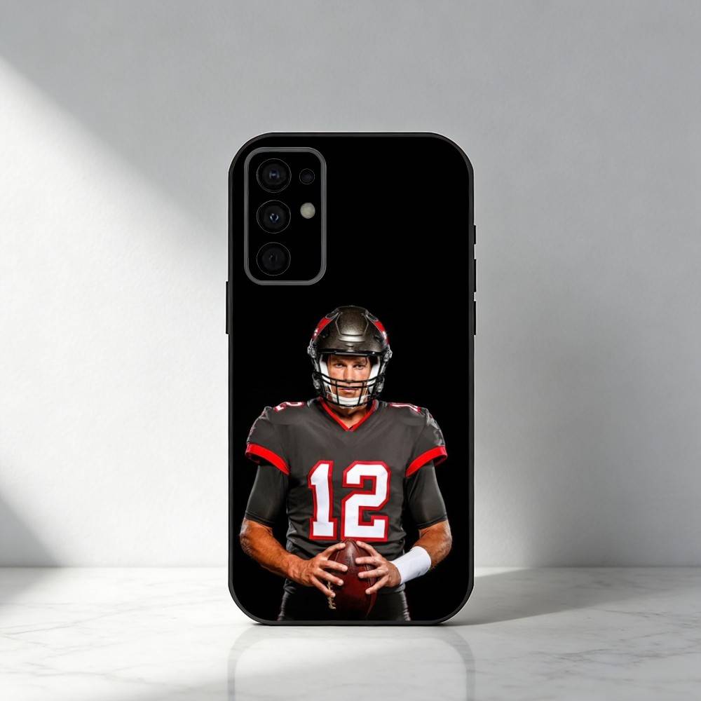 Baseball Player T-Tom B-Brady Phone Case For Samsung S25,S24,S21,S22,S23,S20,Ultra,S26,Plus,Fe,Note,5G Black Cover