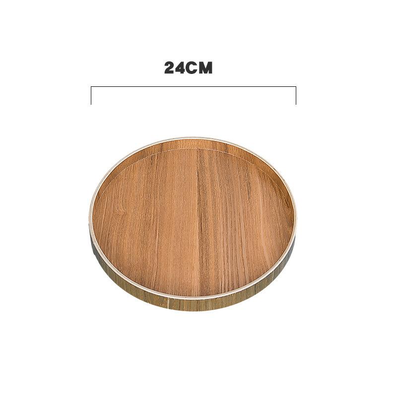 Japanese Style Round Tray Food Serving Plate Natural Wood Snack Dessert Plates Wooden Simple Fruit Dish Tray Kitchen Organizer