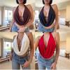 2025 New Women's Solid Color Halter Deep V Backless Sexy Top