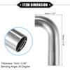 UXCELL 2 Stück 19mm 25mm 32mm 38mm 63mm 90° Bogen Winkelrohr Schlauchrohr DIY Auspuffrohr Lufteinlassrohr für Auto 304 Edelstahl