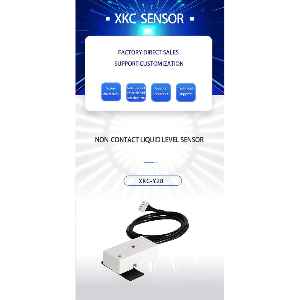 XKC-Y28 Liquid Level Sensor with Built-in 2A Relay,Non-contact Water Detector Sensors for Water Tank Pipelines Flat Container