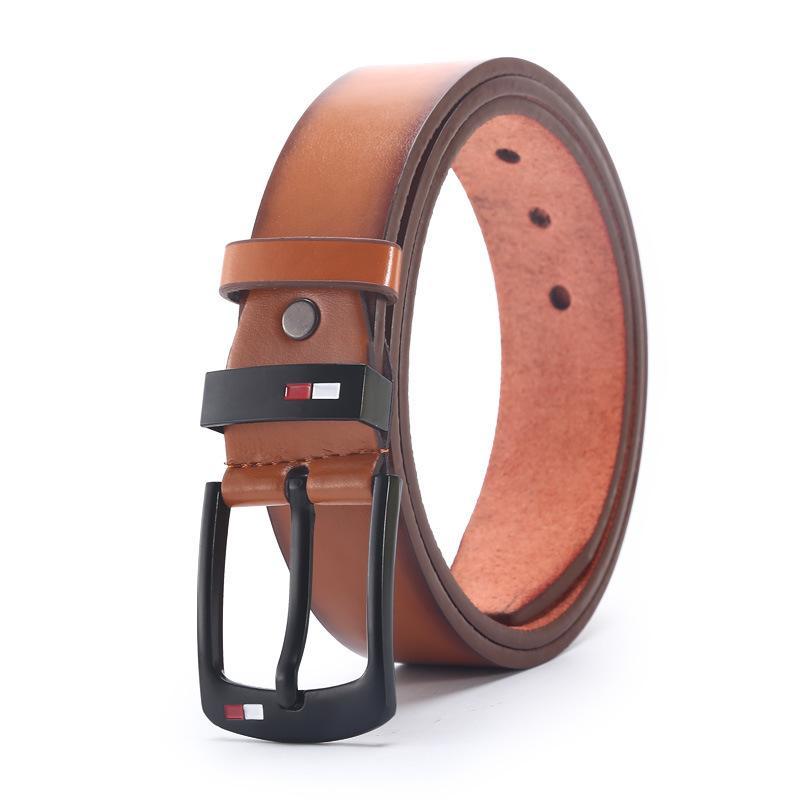 Belt Men'S Oil Drop Pin Buckle Microfiber Belt Business Belt Stall