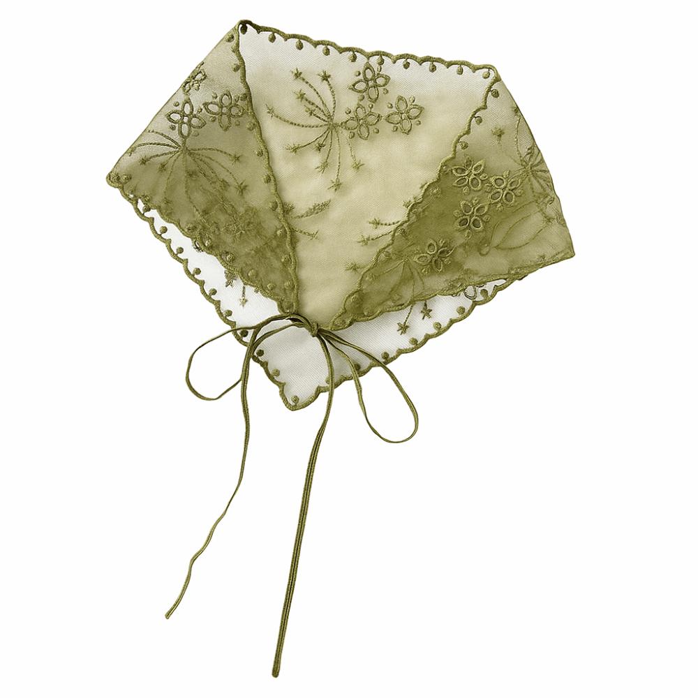 

Повседневный винтажный треугольный шарф, тонкий завязывающийся дизайн, кружевная повязка на голову, шикарный стиль, богемный узор, завязывающаяся повязка на голову, фотография зелёный