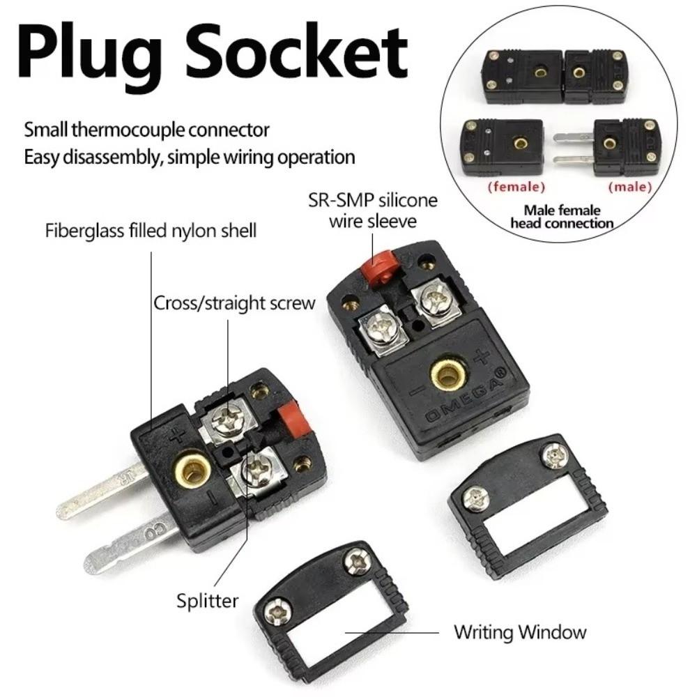 1PCS K T J E RS Compatible Thermocouple Connector Male Connector Female Connector Thermocouple Plug Panel Mount