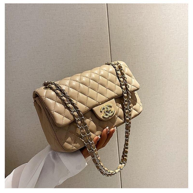 Taška Dámská Nová Taška Přes Rameno Crossbody Taška Prémiová Kůže Kosočtvercová Řetízková Taška Dámská