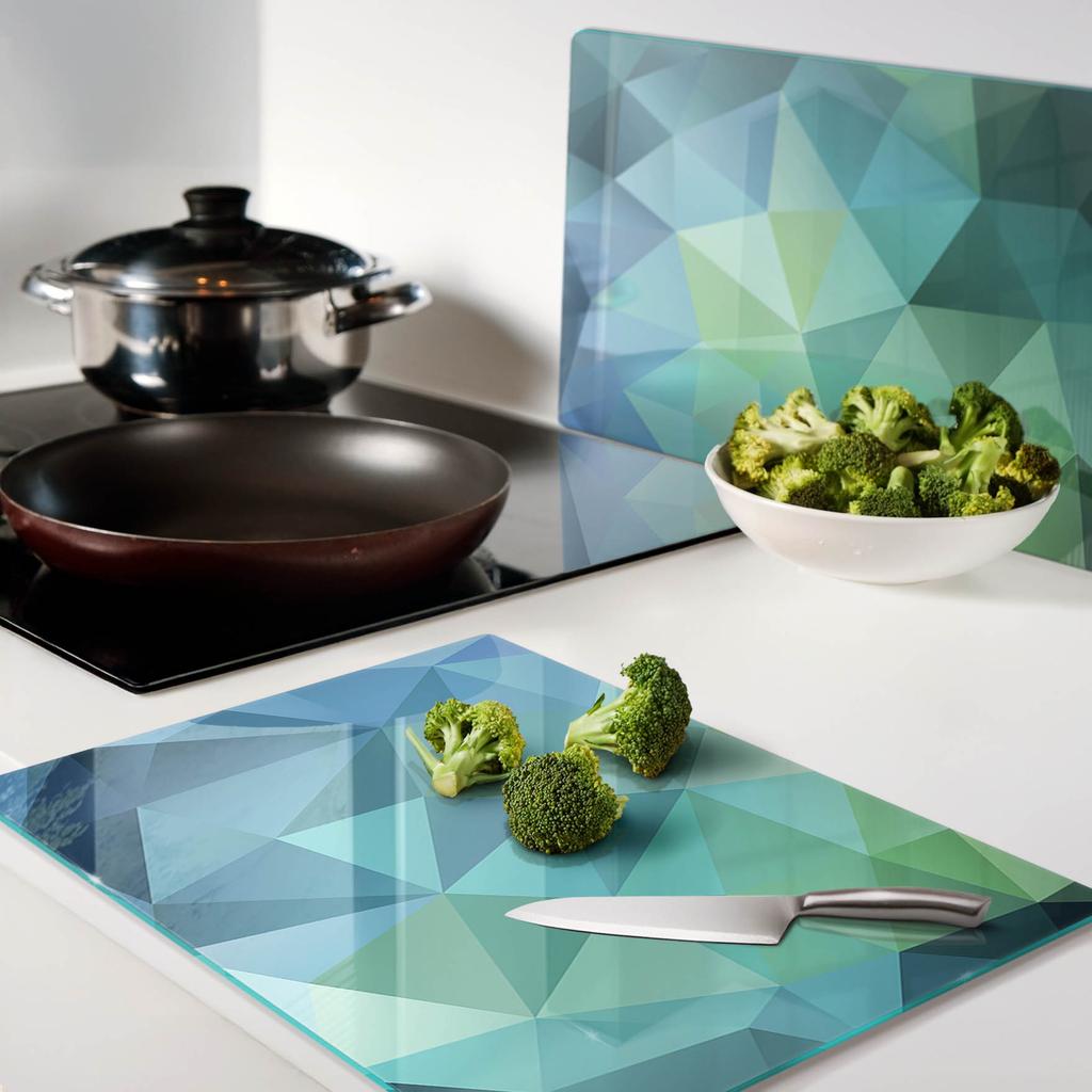 Decorative Tempered Glass Cutting Boards Abstract 2X40X52 Cm