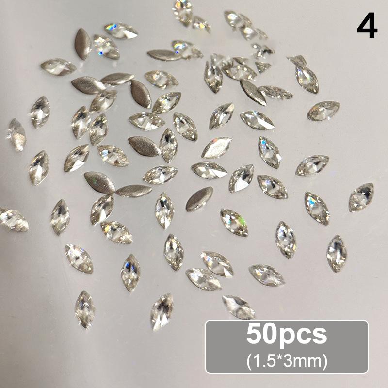 

50Pcs Teardrop Shape Mini Flat Bottom Diamond Nail Art Accessories Super Flash Mixed Crystal Rhinestone Nail Art Accessories 4
