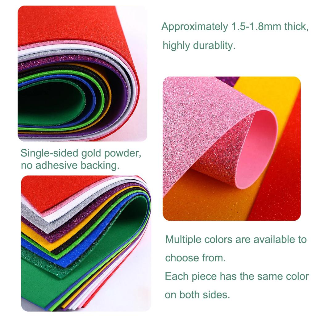 1pcs 40cm x 60cm Golds Powder Glitter EVA Foam Sheet Sponge Paper Foam Paper DIY Handmade Supplies Without Glue