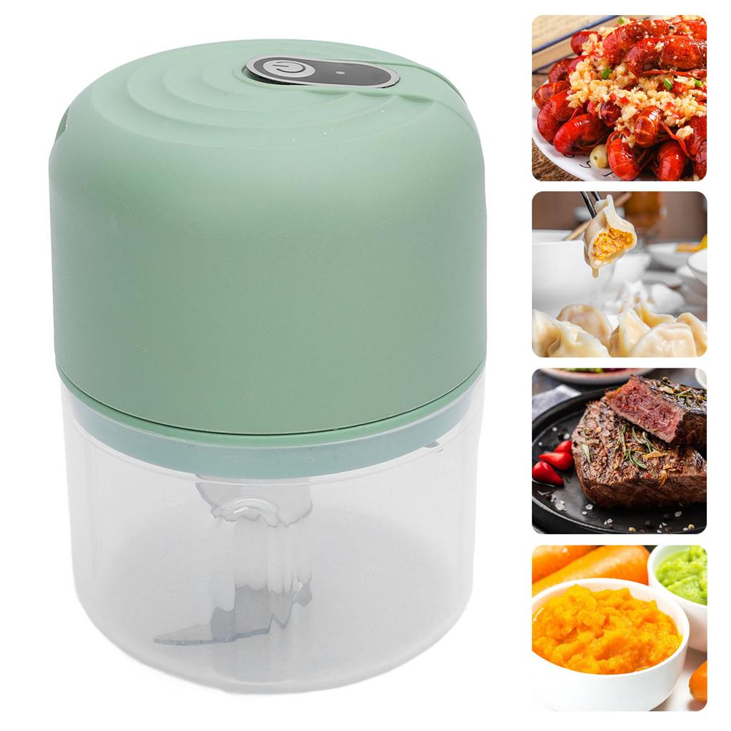 Electric Garlic Masher Stainless Steel Blades Small Garlic Mincer Grinder for Chili Meat Home Use