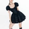 Gothic Goth Harajuku Bandage Dress Sexy Off Shoulder Lace Mesh Mini Short Dresses Party Elegant Summer Outfits