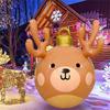 Inflatable Christmas Ball with PVC Antlers for Outdoor Holiday Decoration