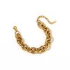 Yingtai 18k Gold Geometric Stainless Steel Bracelet - Fine Polished, Non-Fading, Titanium Steel Clasp Chain.