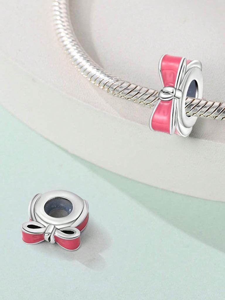 Charms Plata Shiny Bow Beads Charm Copper Plated Fit Charms Copperoriginal Bracelet For Jewelry Making Diy Charm