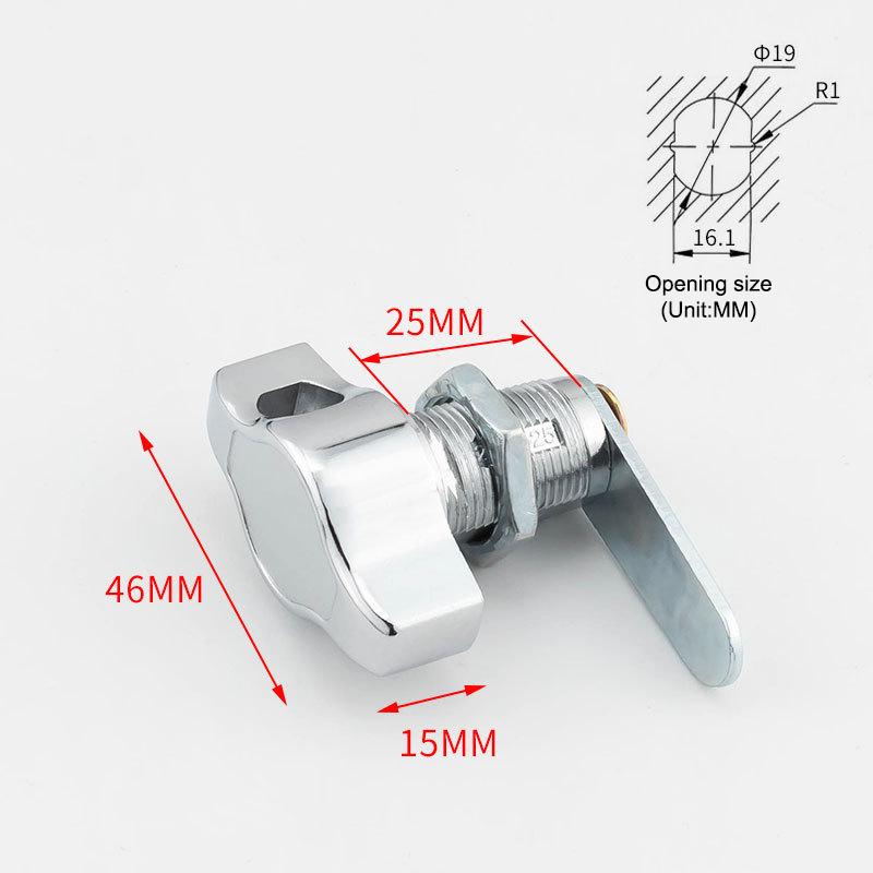 16 mm/20 mm/25 mm/30 mm Podložka pro dvířka skříně Zámek na klíč Mechanický vačkový zámek bez klíče Domácí kancelářský nábytek Zámek na skříňku Zámek na dveře